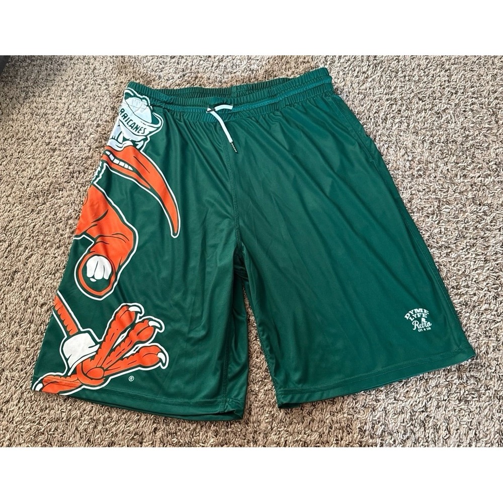 Dyme Lyfe Men's Green "Hurricanes" Athletic Shorts Size 3XL